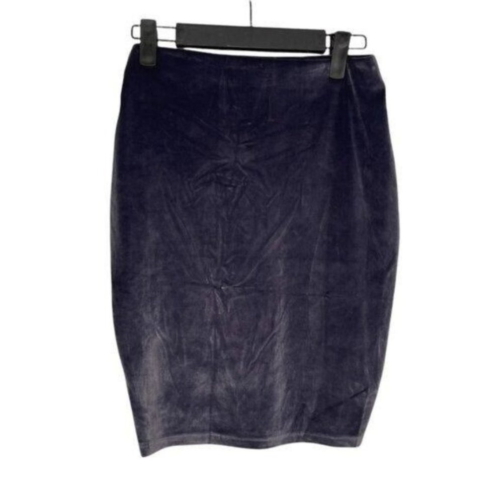 Talula Womens Charcoal Grey Velvet Pencil Skirt Size XS Minimalist Knee Length